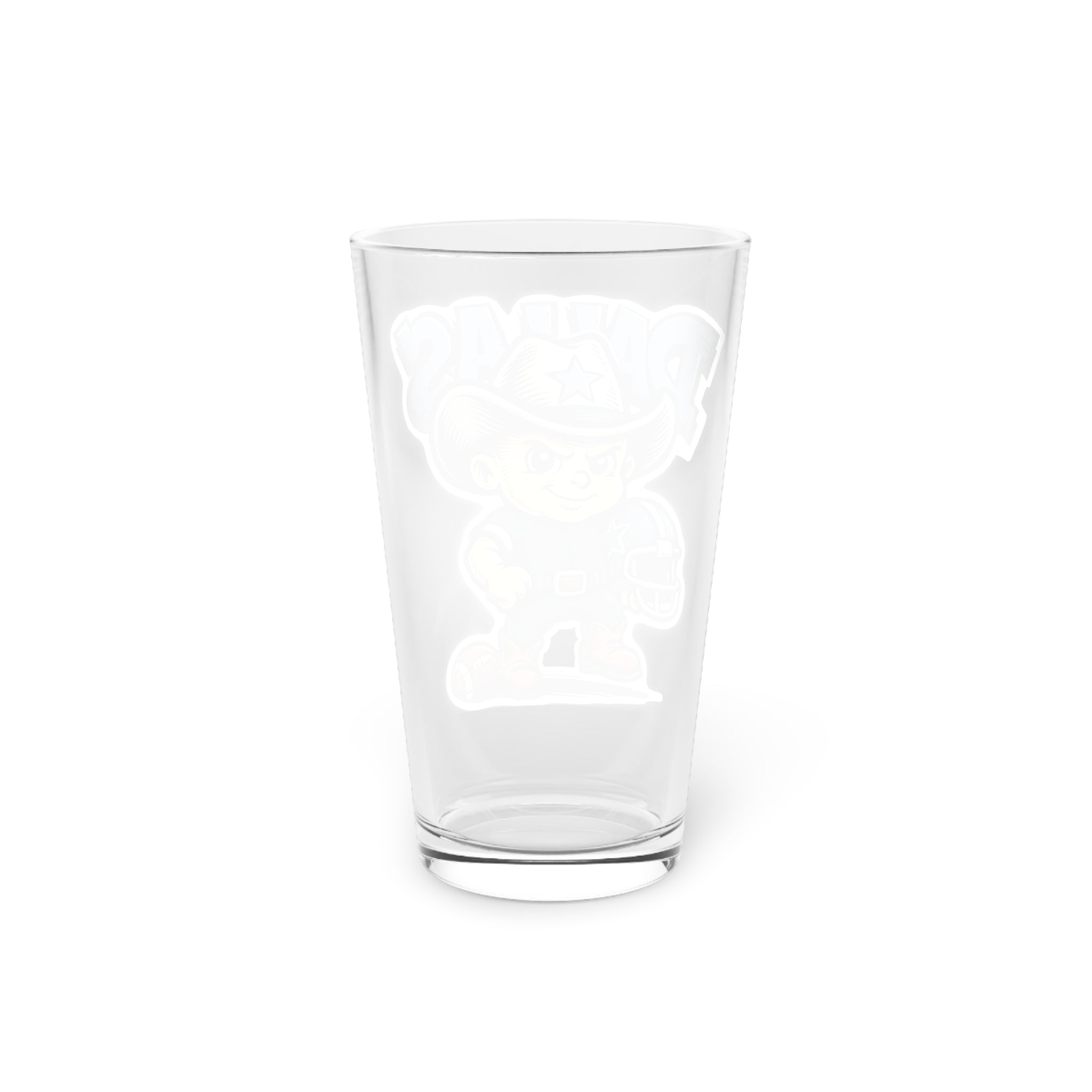 Dallas Cowboys  Pint Glass, 16oz Beer Cup, Sports Fan Gift, Custom Drinkware, Tailgating Accessory, Party Glass