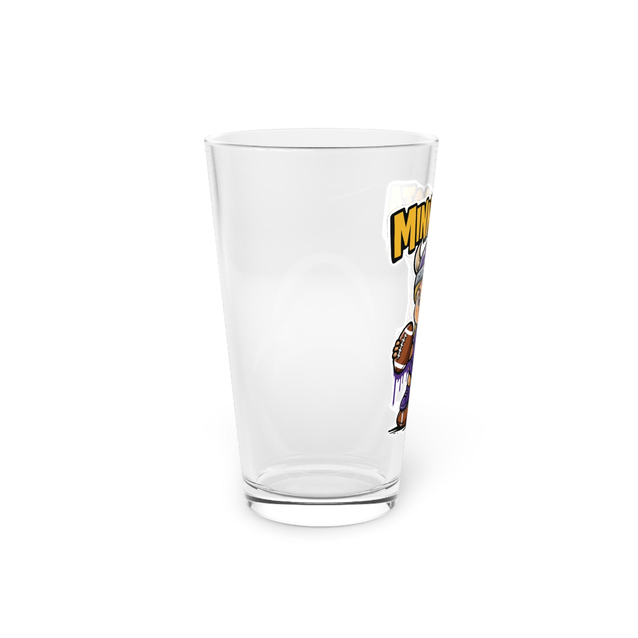 Minnesota Vikings Pint Glass, 16oz Beer Cup, Sports Fan Gift, Custom Drinkware, Tailgating Accessory, Party Glass
