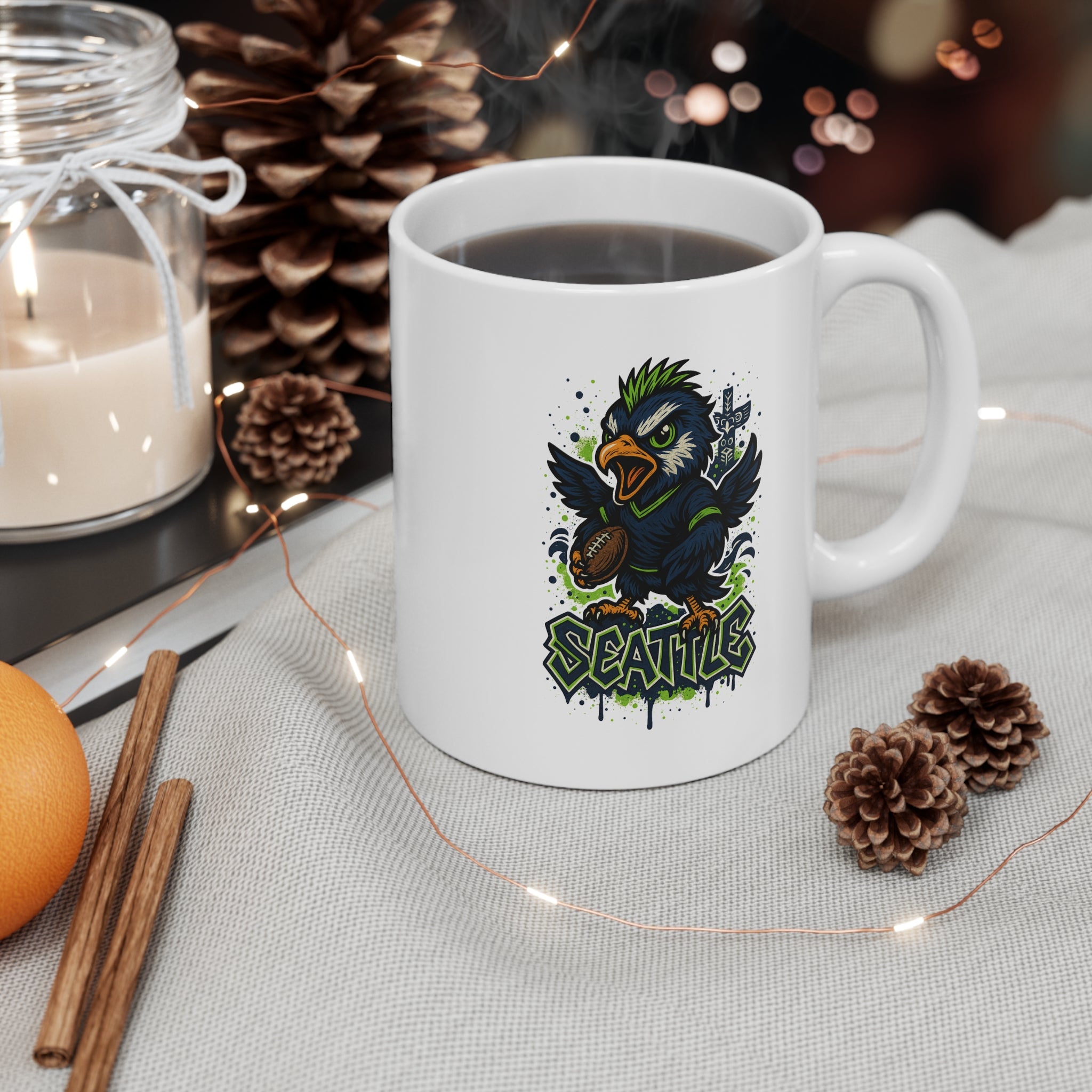 Seattle Seahawks Mug - 11oz Ceramic Coffee Cup for Fans