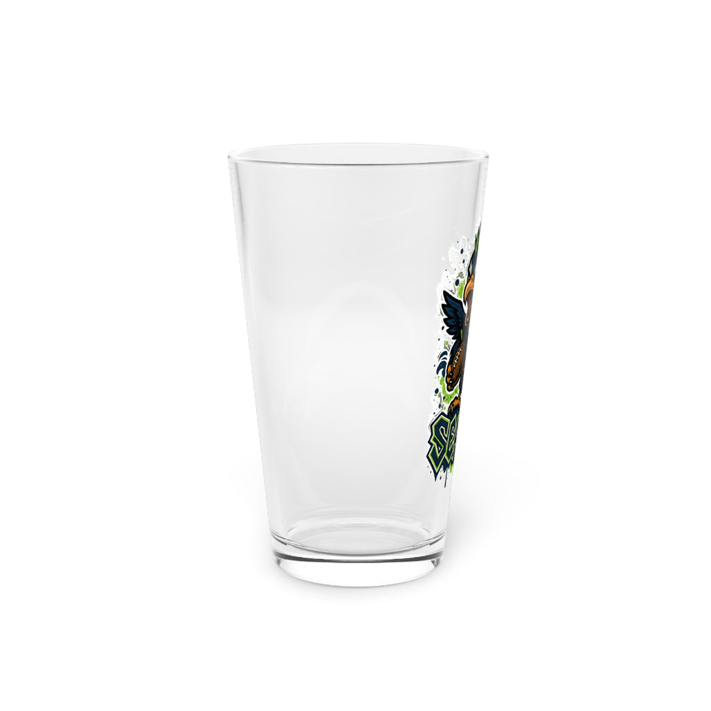 Seattle Seahawks Pint Glass, 16oz Beer Cup, Sports Fan Gift, Custom Drinkware, Tailgating Accessory, Party Glass