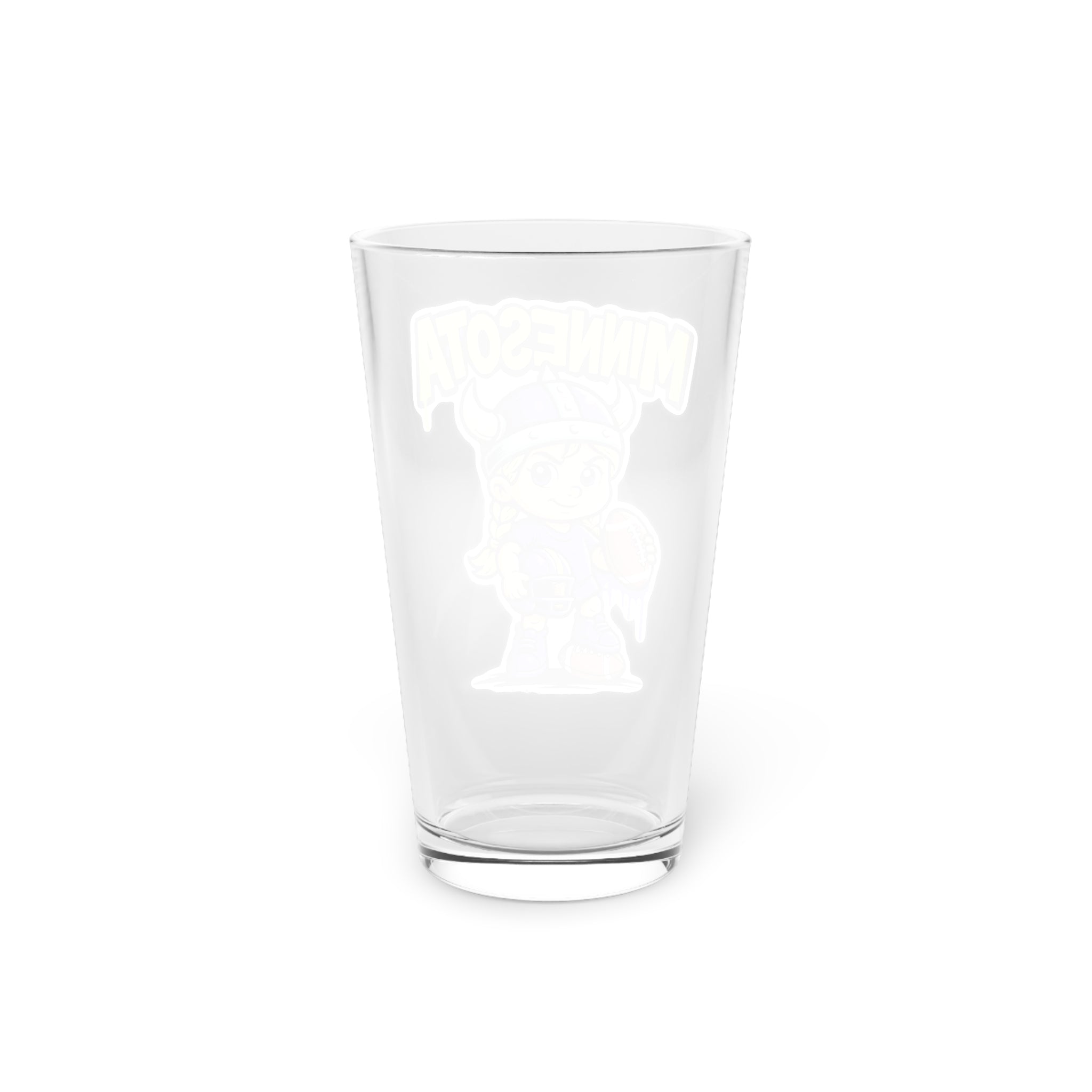 Minnesota Vikings Pint Glass, 16oz Beer Cup, Sports Fan Gift, Custom Drinkware, Tailgating Accessory, Party Glass