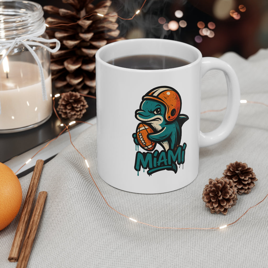 Miami Dolphin Mug - 11oz Ceramic Coffee Cup for Fans