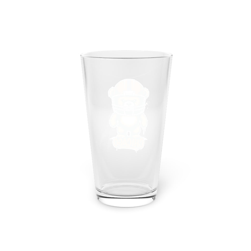 Chicago Bears Pint Glass, 16oz Beer Cup, Sports Fan Gift, Custom Drinkware, Tailgating Accessory, Party Glass