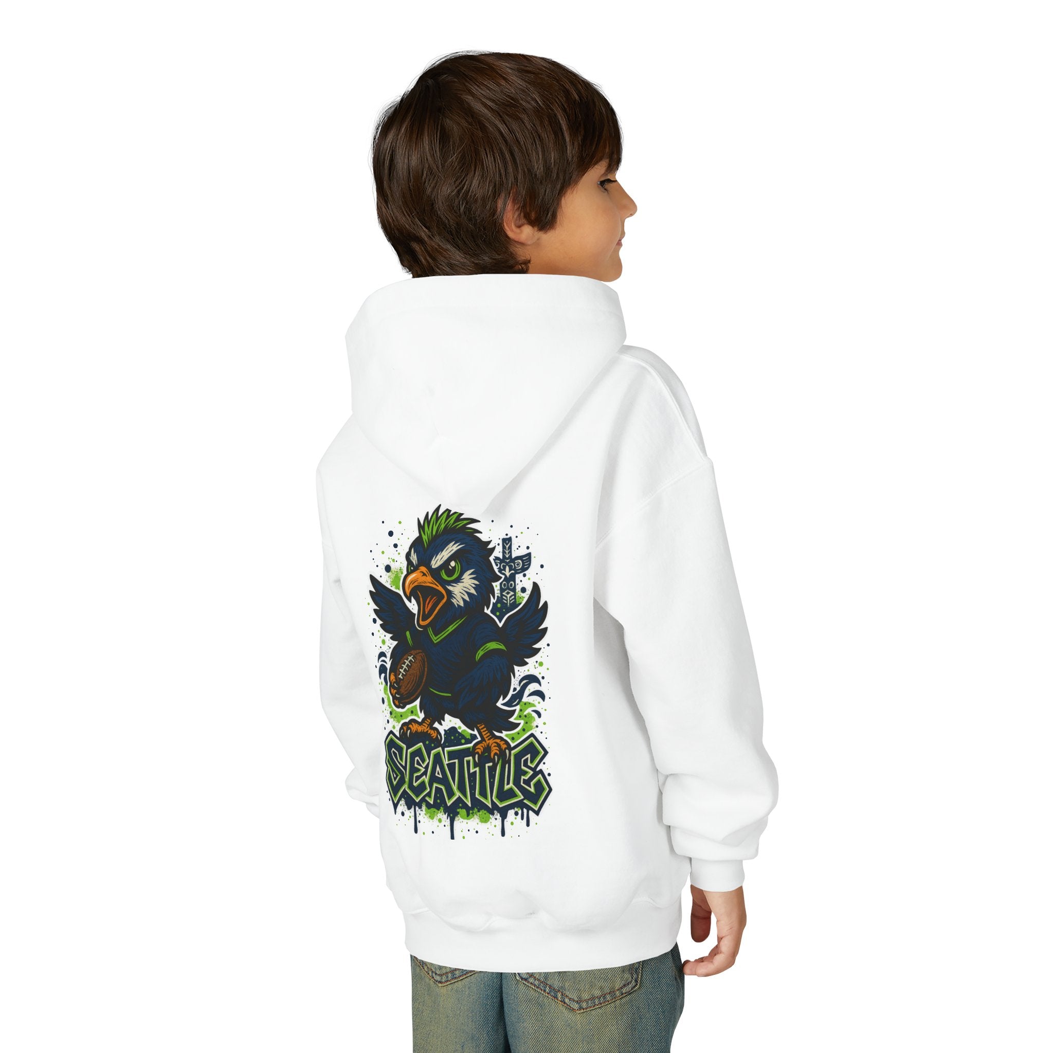 Seattle Seahawks Kids Sweatshirt – Baby Mascot Graffiti Hoodie
