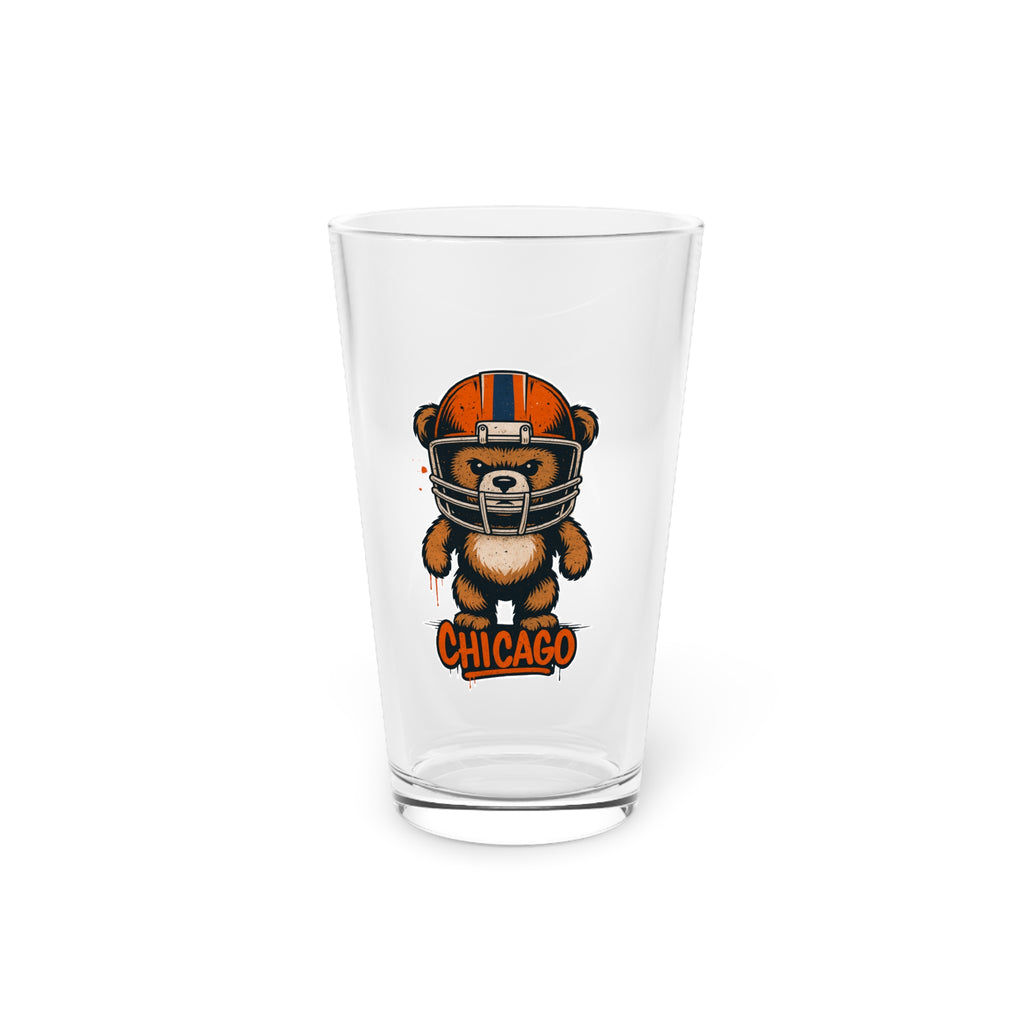 Chicago Bears Pint Glass, 16oz Beer Cup, Sports Fan Gift, Custom Drinkware, Tailgating Accessory, Party Glass
