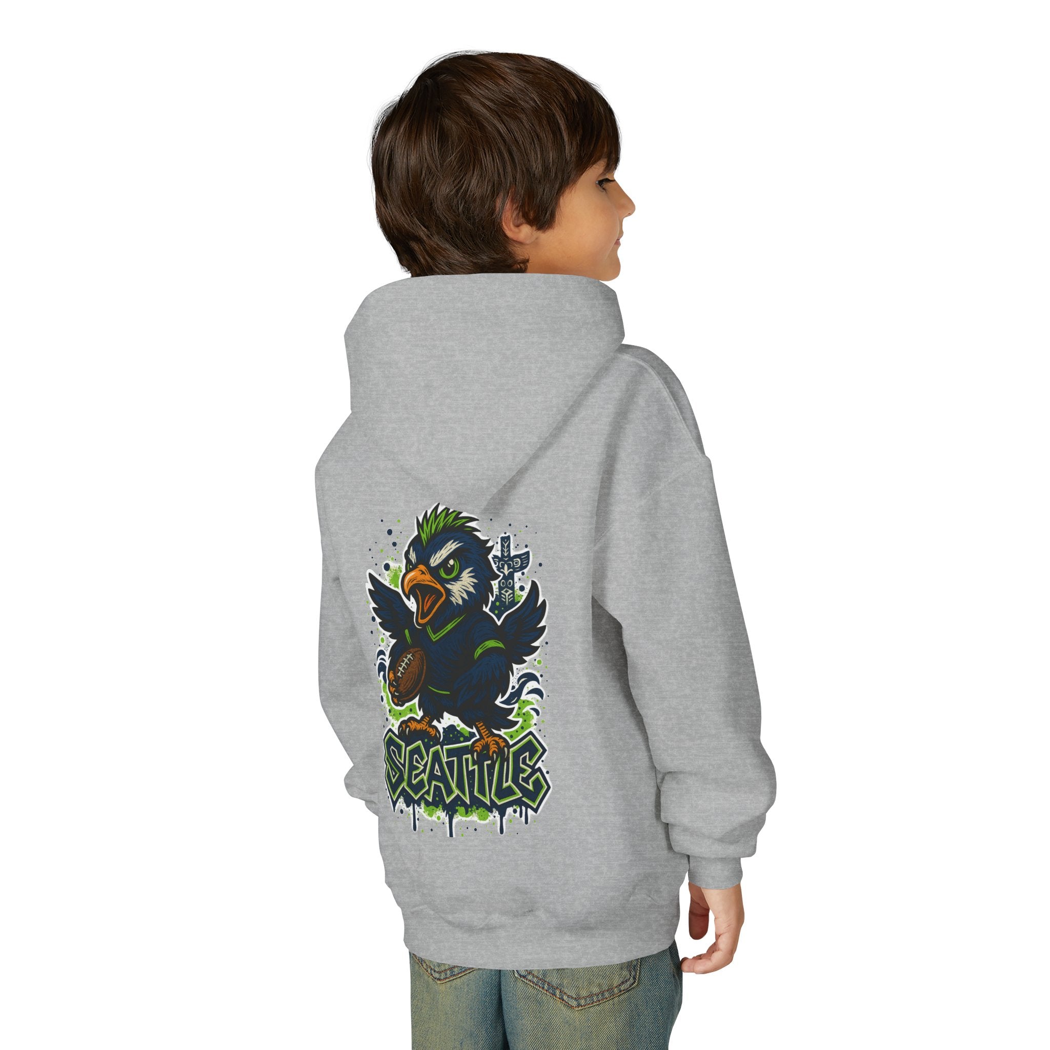 Seattle Seahawks Kids Sweatshirt – Baby Mascot Graffiti Hoodie