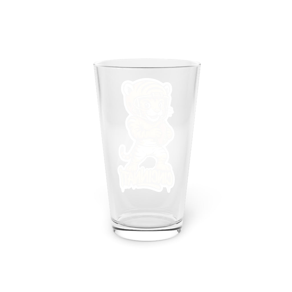 Cincinnati Bengals Pint Glass, 16oz Beer Cup, Sports Fan Gift, Custom Drinkware, Tailgating Accessory, Party Glass