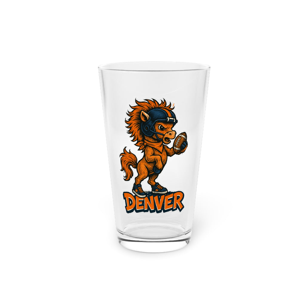 Denver Broncos Pint Glass, 16oz Beer Cup, Sports Fan Gift, Custom Drinkware, Tailgating Accessory, Party Glass