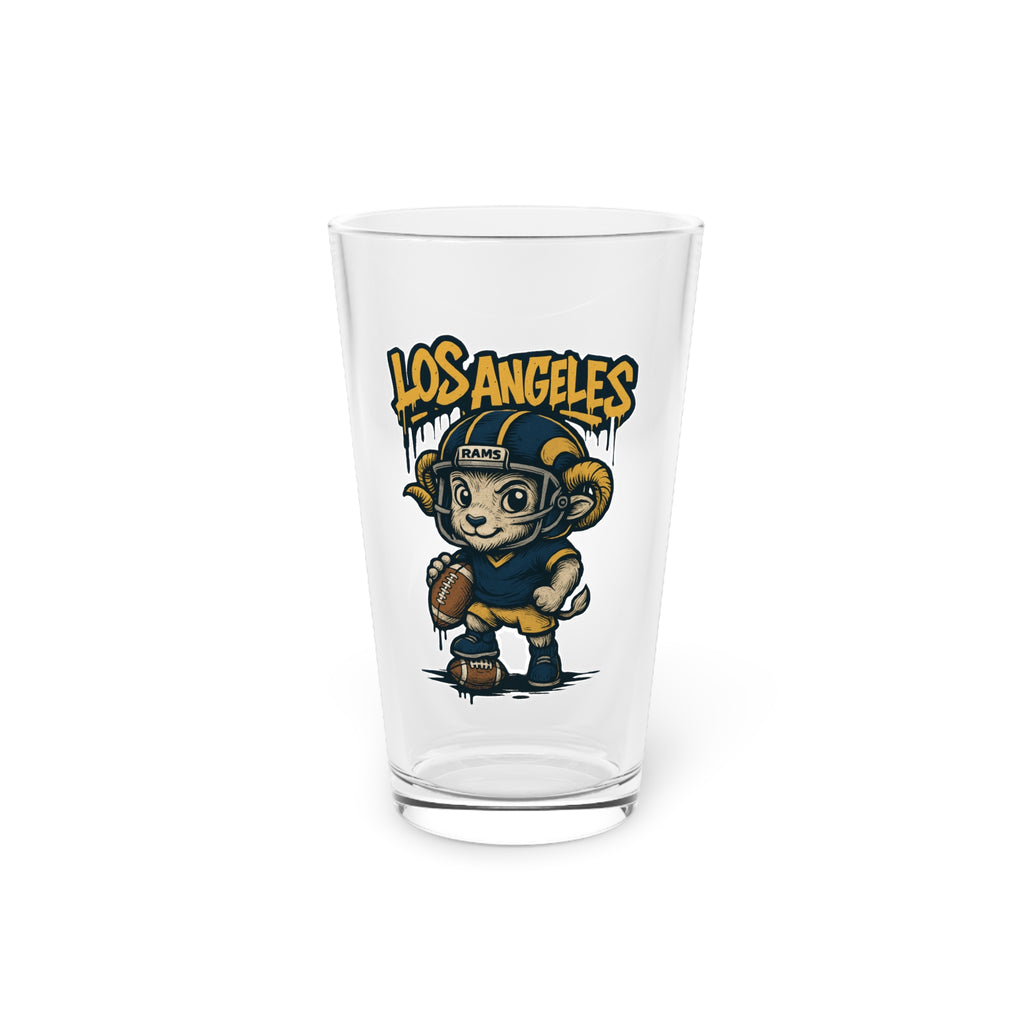 Los Angeles Rams Pint Glass, 16oz Beer Cup, Sports Fan Gift, Custom Drinkware, Tailgating Accessory, Party Glass
