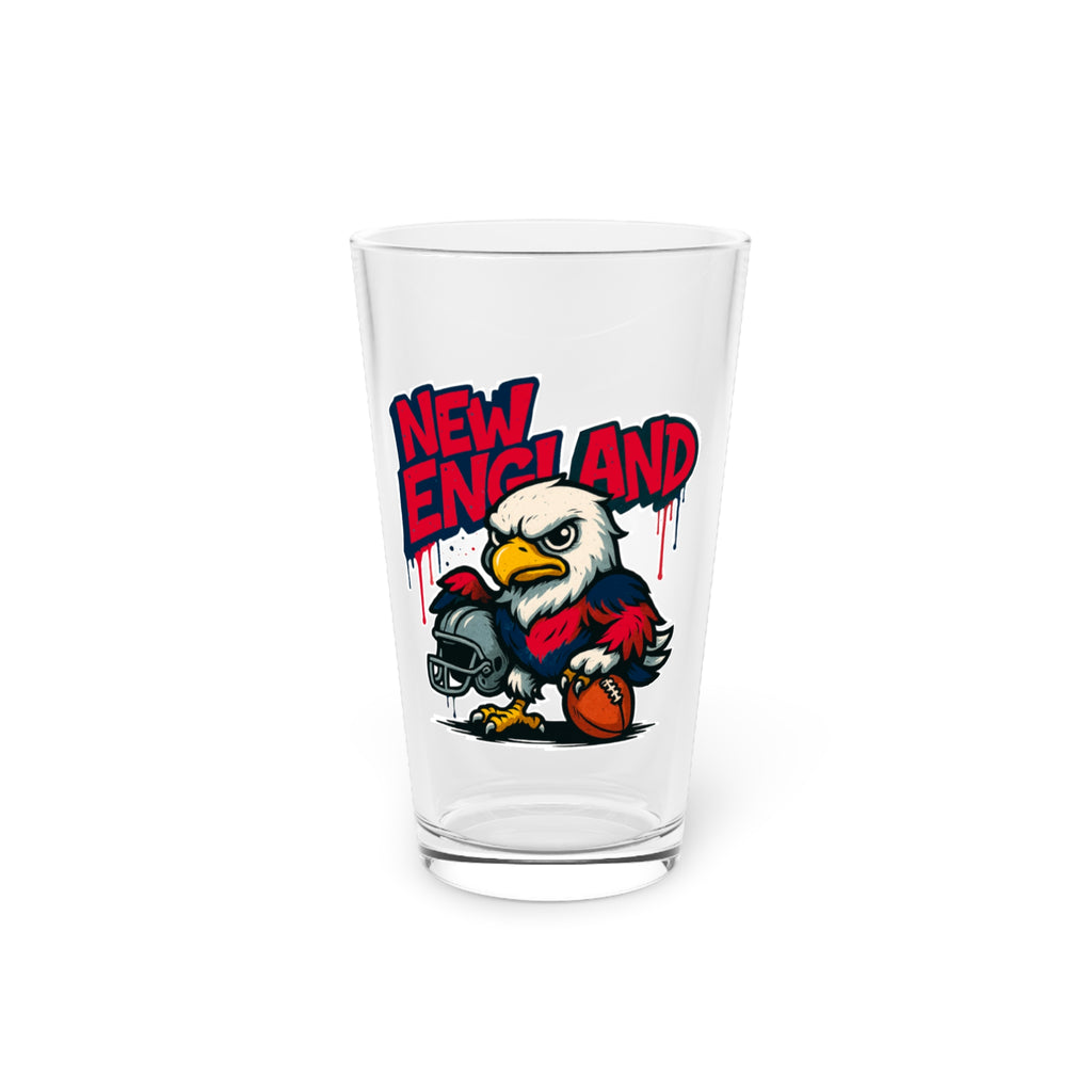 New England Pint Glass, 16oz Beer Cup, Sports Fan Gift, Custom Drinkware, Tailgating Accessory, Party Glass