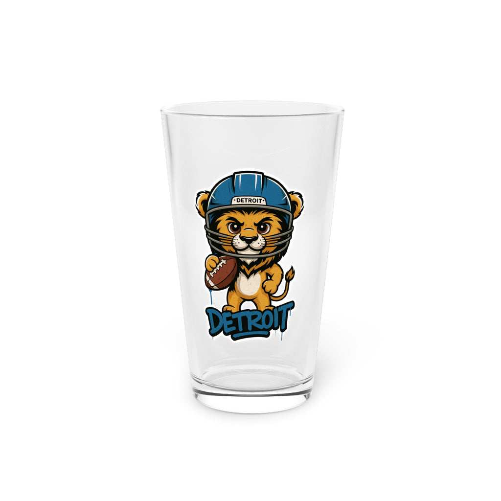 Detroit Lions Pint Glass, 16oz Beer Cup, Sports Fan Gift, Custom Drinkware, Tailgating Accessory, Party Glass