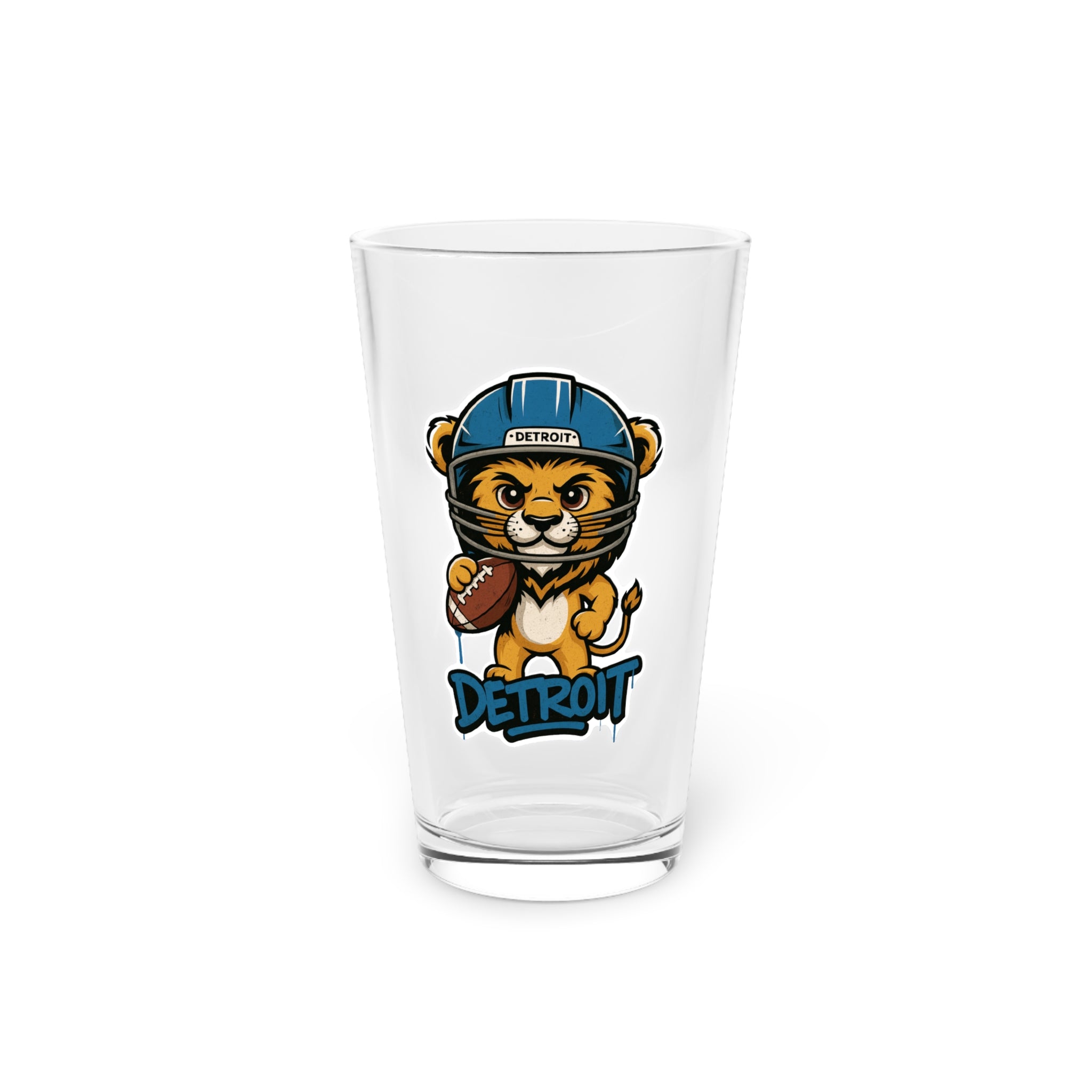 Detroit Lions Pint Glass, 16oz Beer Cup, Sports Fan Gift, Custom Drinkware, Tailgating Accessory, Party Glass