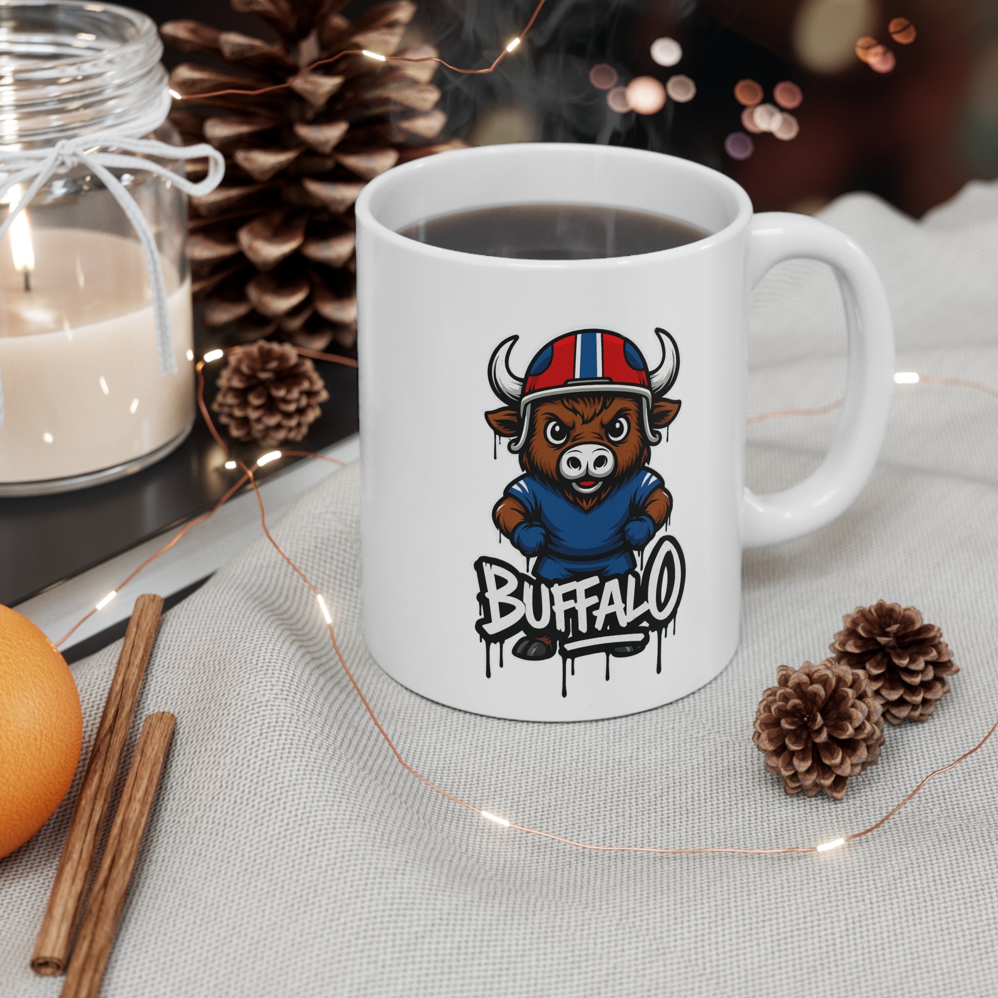 Buffalo Bills Football Mug - 11oz Ceramic Coffee Cup for Fans