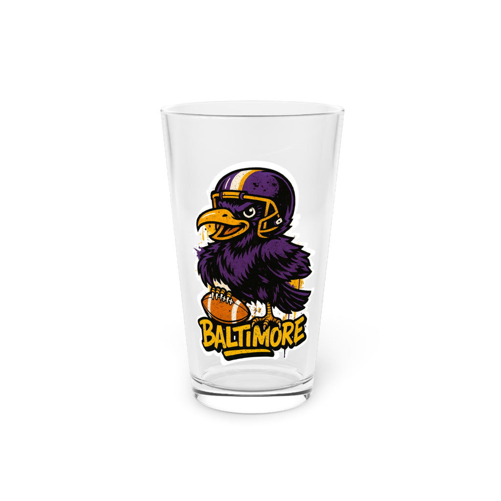 Baltimore Ravens Pint Glass, 16oz Beer Cup, Sports Fan Gift, Custom Drinkware, Tailgating Accessory, Party Glass
