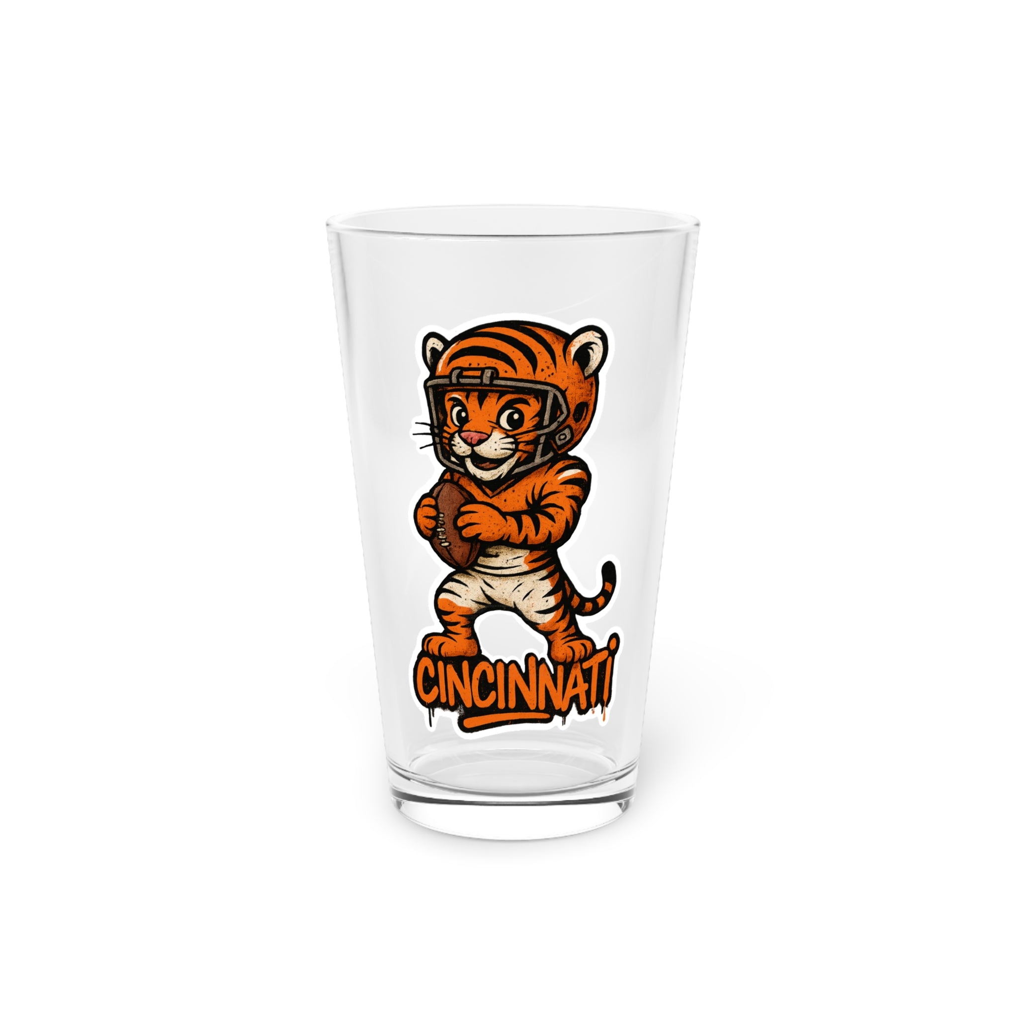 Cincinnati Bengals Pint Glass, 16oz Beer Cup, Sports Fan Gift, Custom Drinkware, Tailgating Accessory, Party Glass
