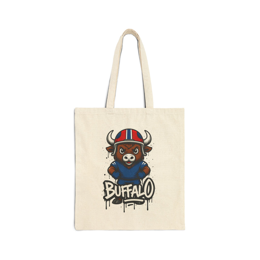 Buffalo Bills Mascot Tote Bag — Cute Sports Canvas Tote for Fans