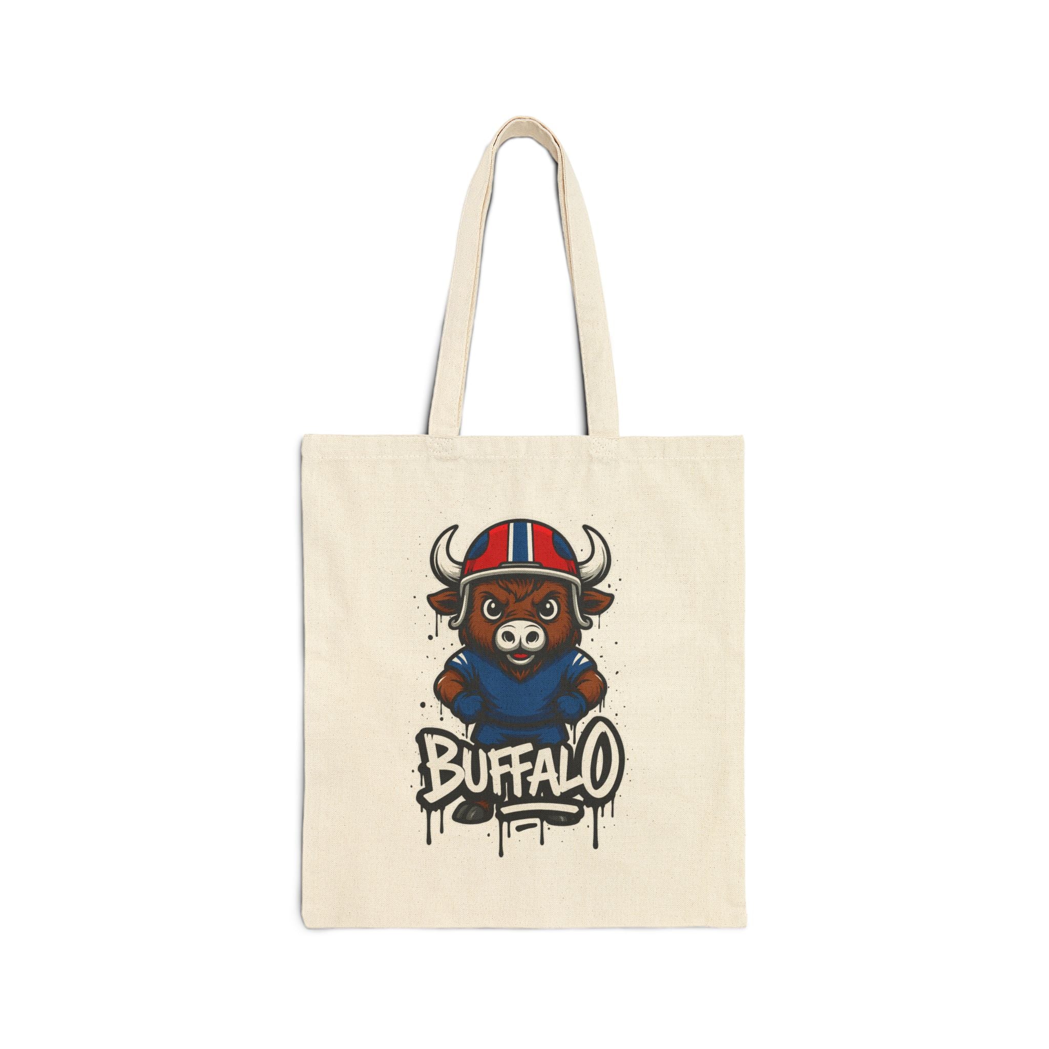 Buffalo Bills Mascot Tote Bag — Cute Sports Canvas Tote for Fans
