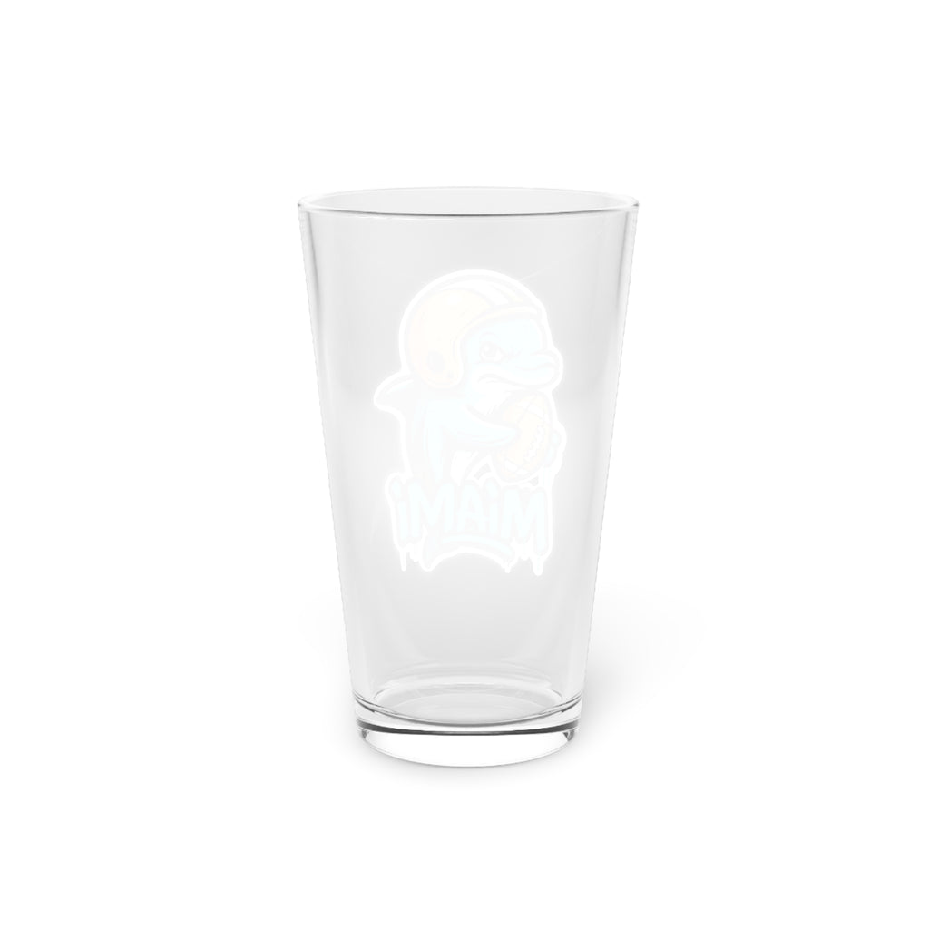 Miami Dolphins Pint Glass, 16oz Beer Cup, Sports Fan Gift, Custom Drinkware, Tailgating Accessory, Party Glass