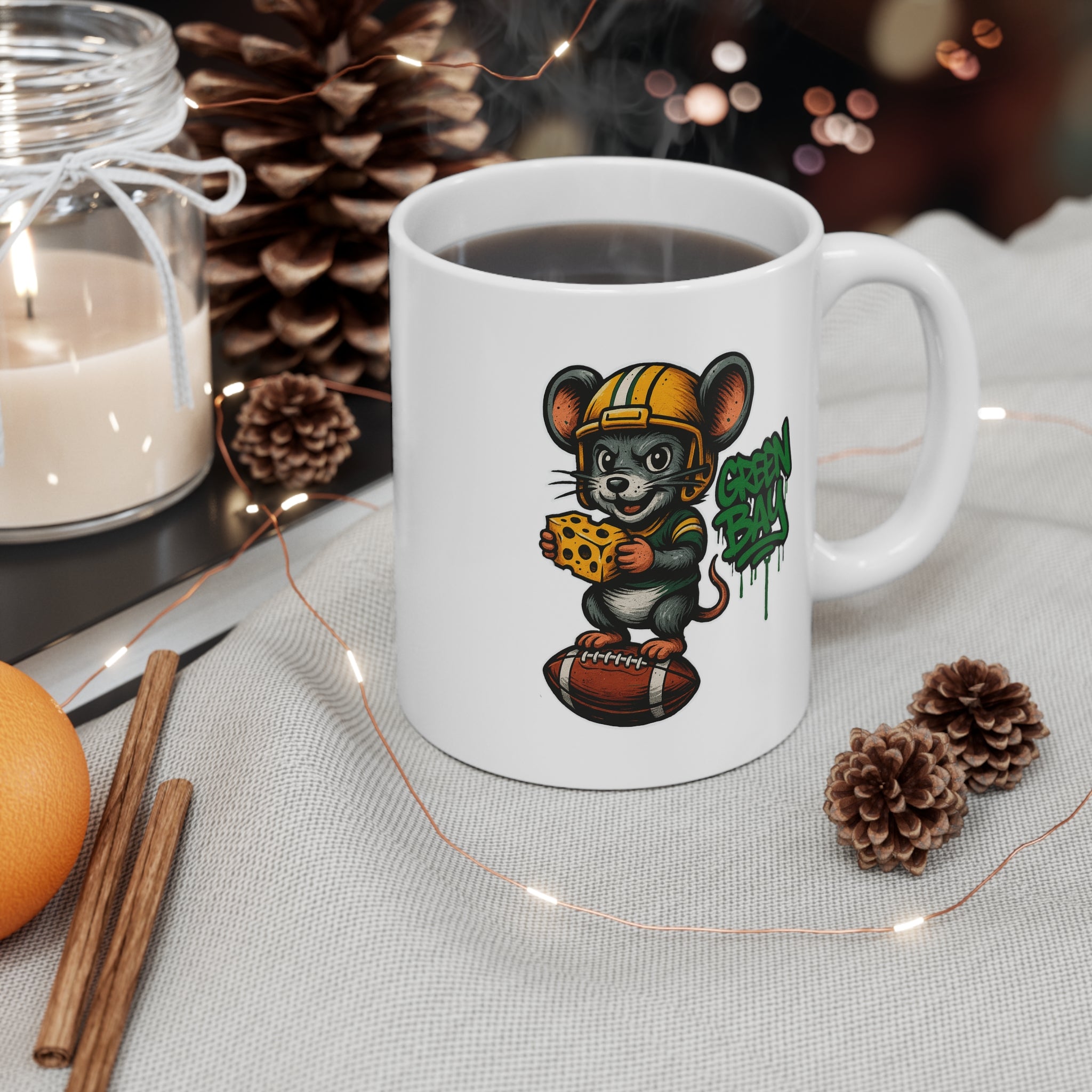 Green Bay Packers Mug - 11oz Ceramic Coffee Cup for Fans