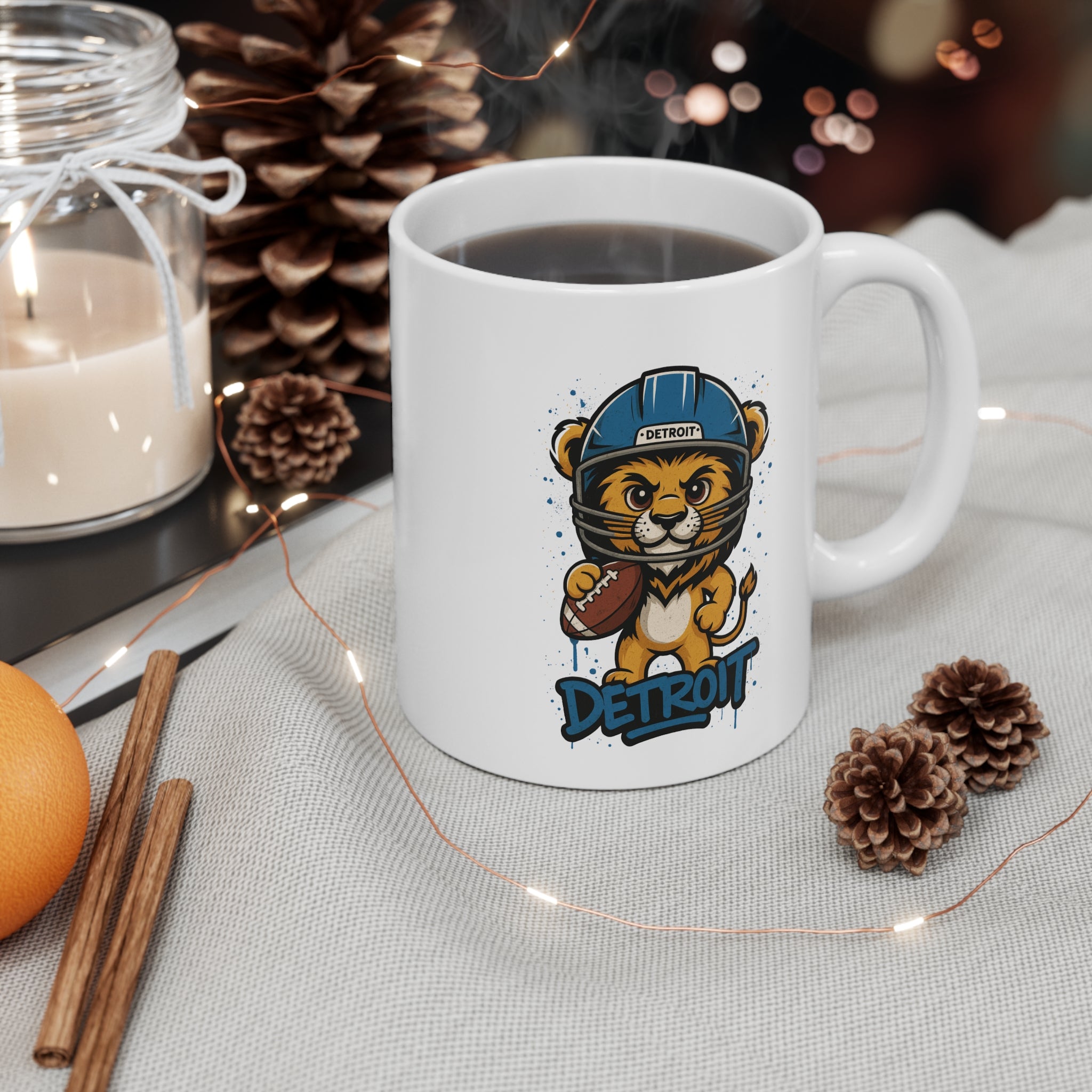 Detroit Lions Mug - 11oz Ceramic Coffee Cup for Fans