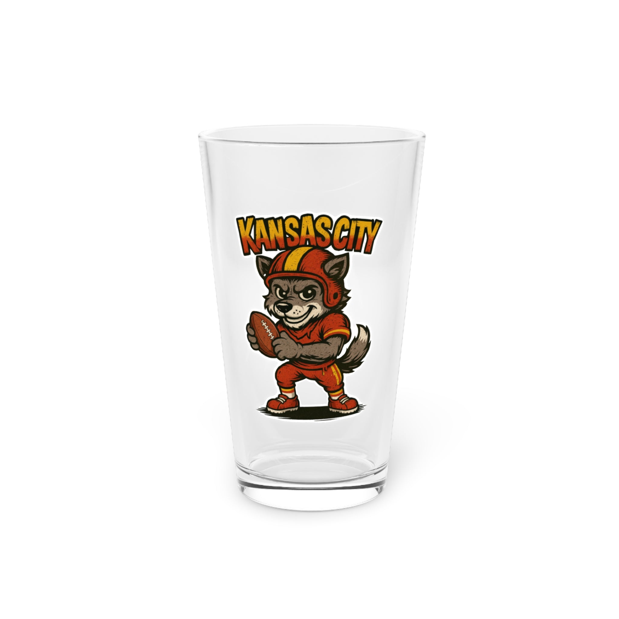 Kansas City Chiefs Pint Glass, 16oz Beer Cup, Sports Fan Gift, Custom Drinkware, Tailgating Accessory, Party Glass